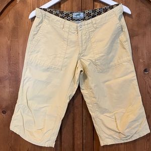 Horny Toad Cropped Pants Women's Size 4 Lime Green Mid Rise Pocket